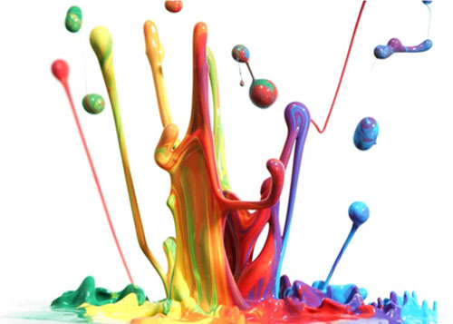 Multi coloured paint splash